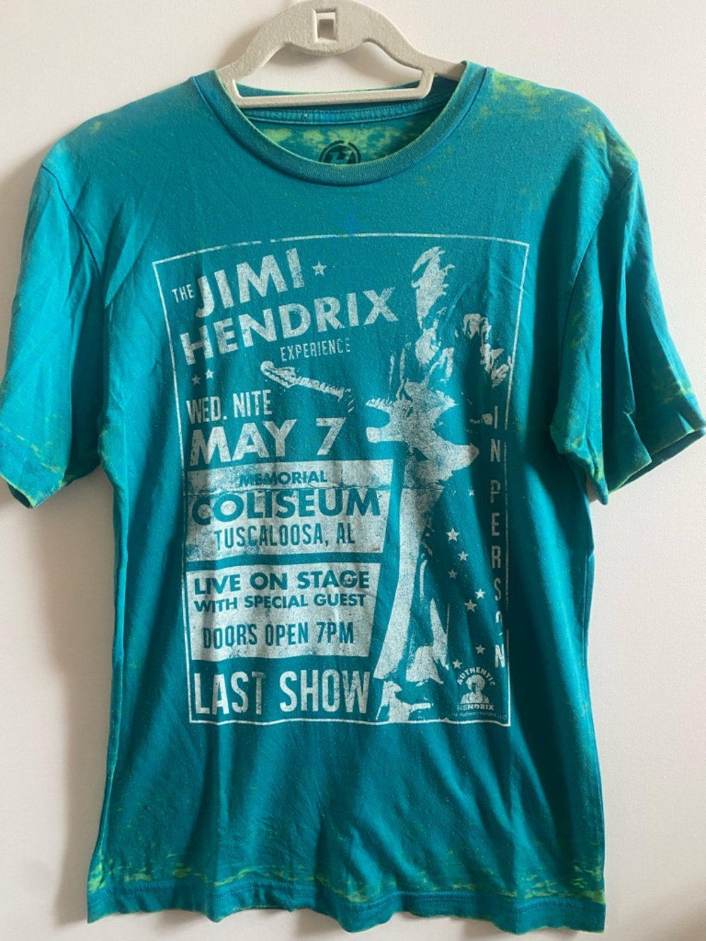 Jimi Hendrix Teal Graphic Tee - Vintage Concert Style